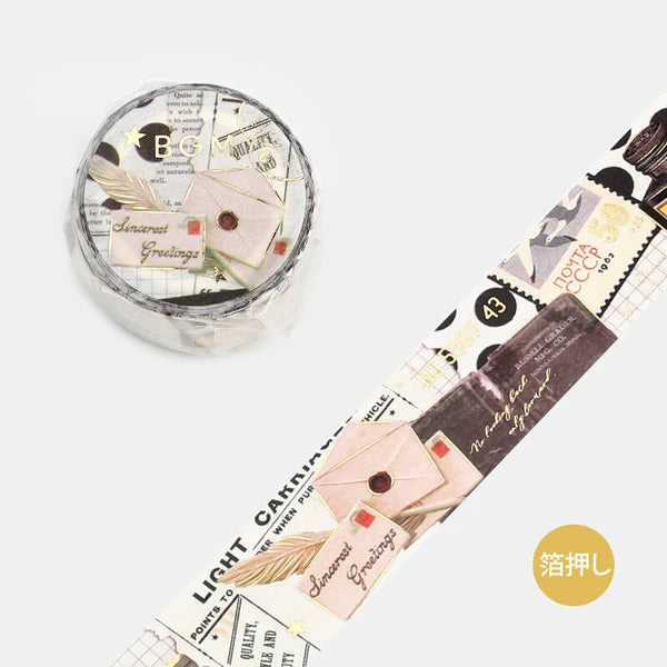 Washi Tape sobres y timbres postales
