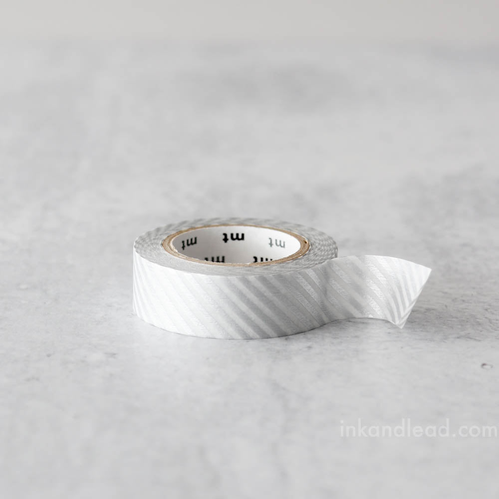 Washi Tape mt - rayas diagonales - plata 2