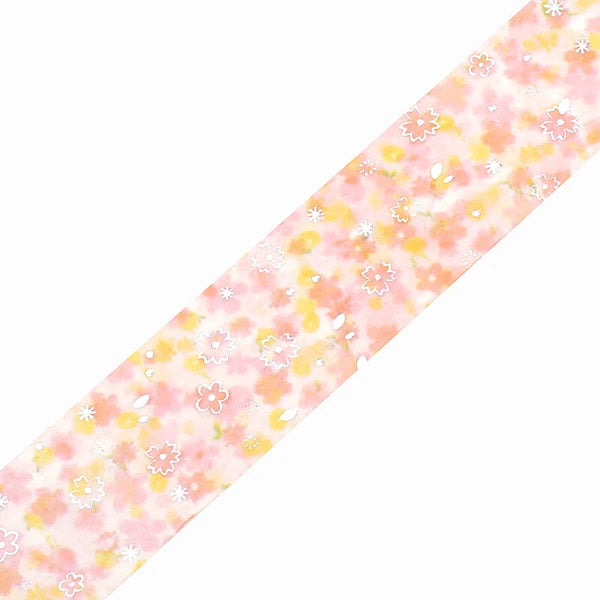 Washi Tape flores naranjas y rosas