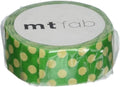 Washi Tape mt - textura terciopelo - dot green x cream
