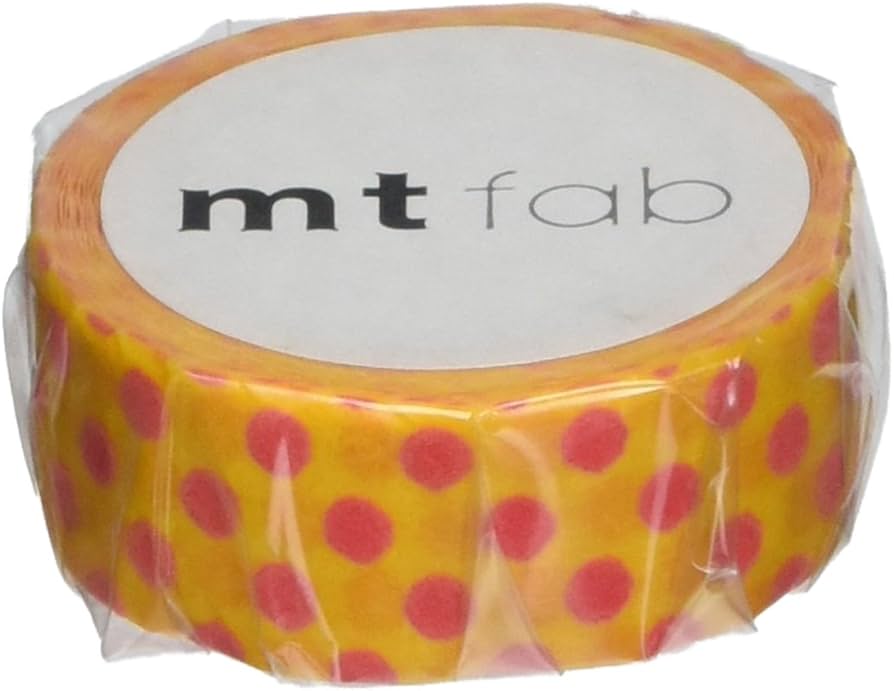 Washi Tape mt - textura terciopelo - dot yellow x red