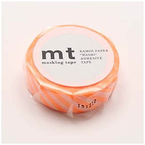 Washi Tape mt - rayas diagonales - naranja fluorescente