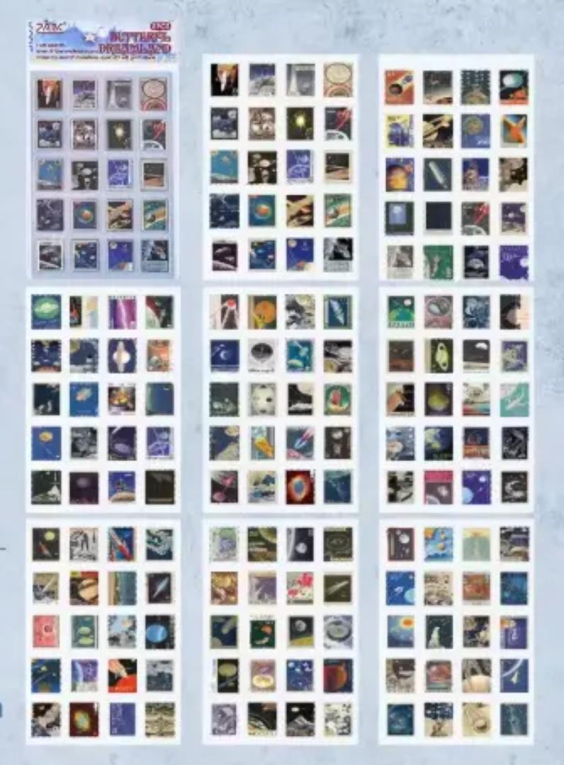 Stickers timbres postales astronomía