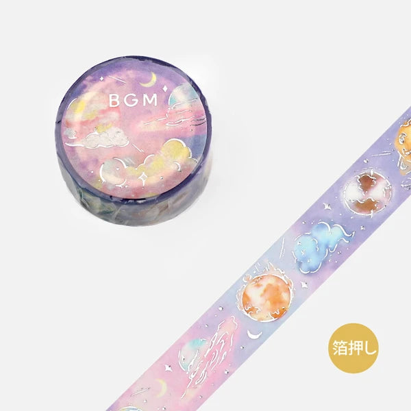 Washi Tape nubes y planetas