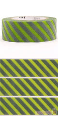 Washi Tape mt - textura terciopelo - stripe light green x moss green