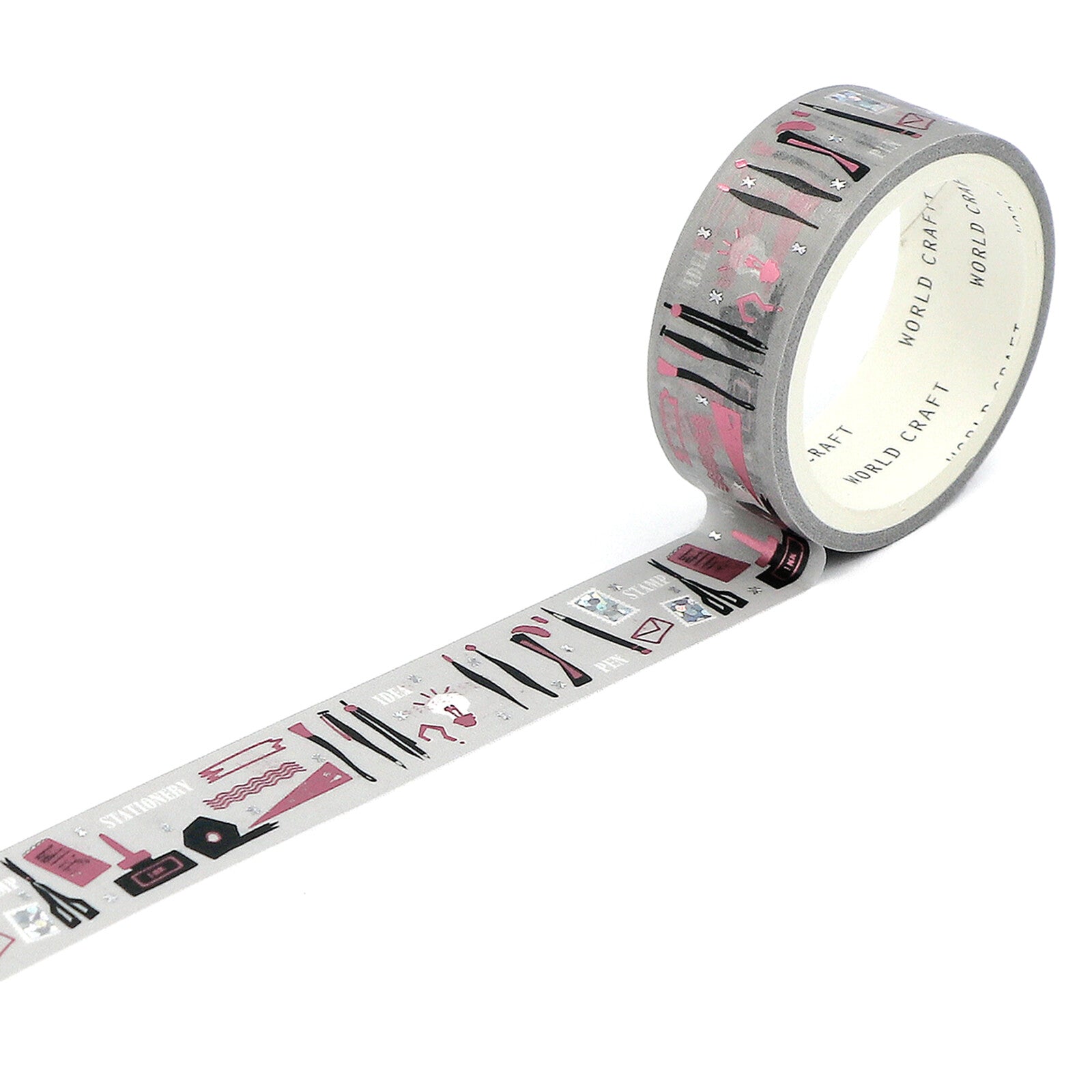 Washi Tape Stationary - foil rosa