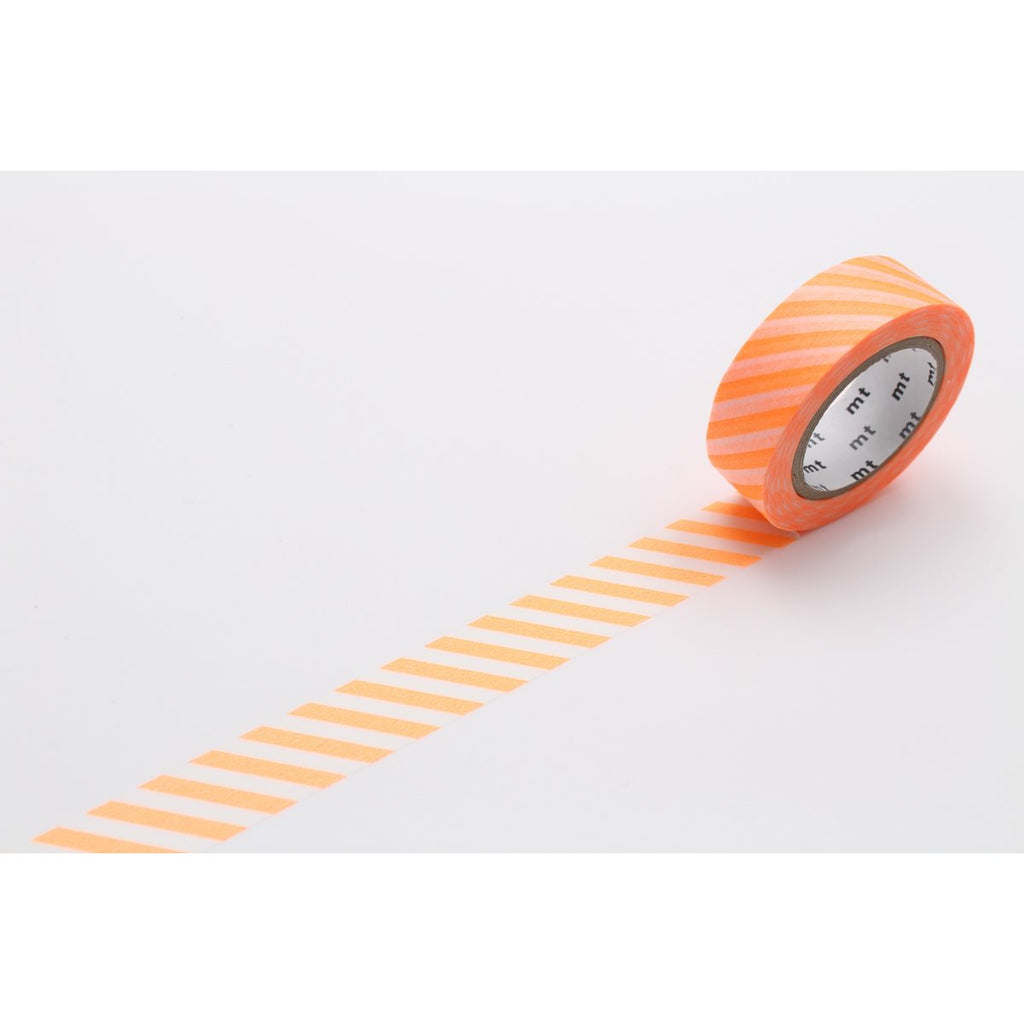 Washi Tape mt - rayas diagonales - naranja fluorescente