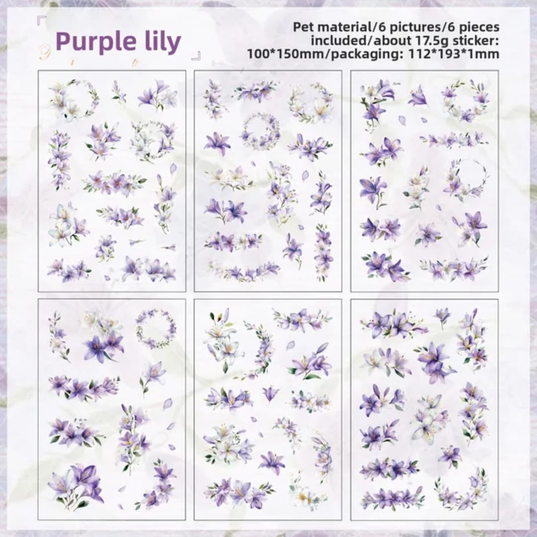 Planillas de stickers - Royal lily