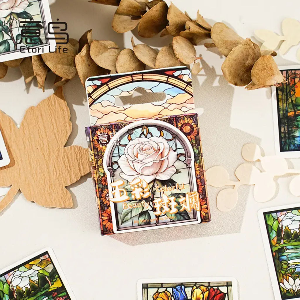 Caja de stickers - vitrales