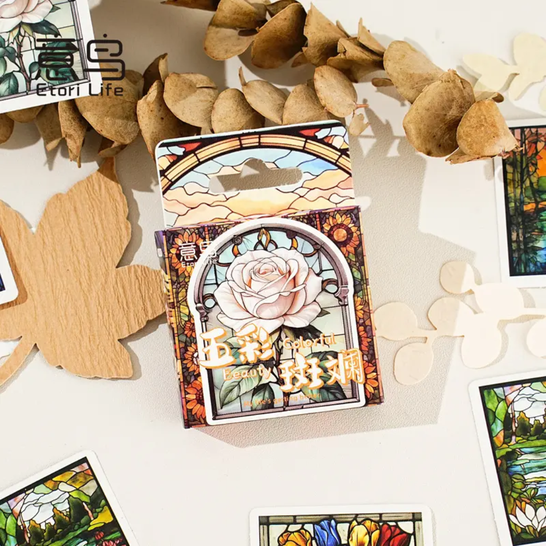 Caja de stickers - vitrales