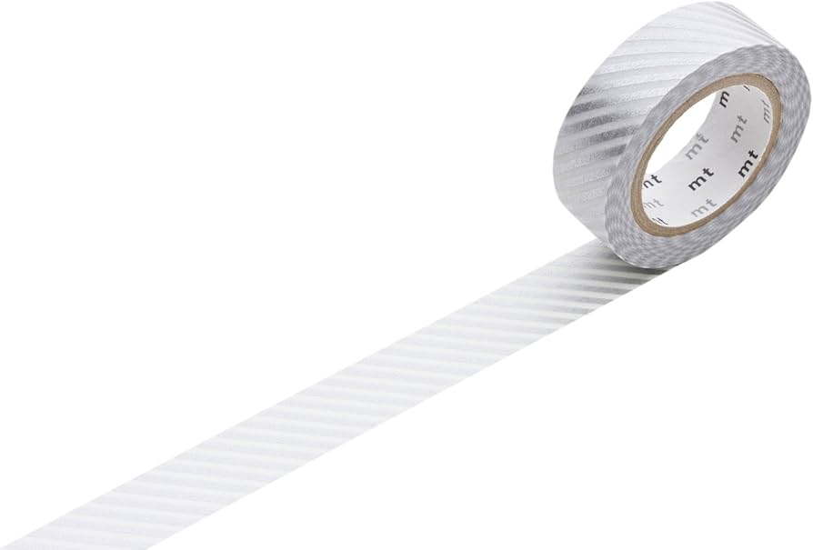Washi Tape mt - rayas diagonales - plata 2