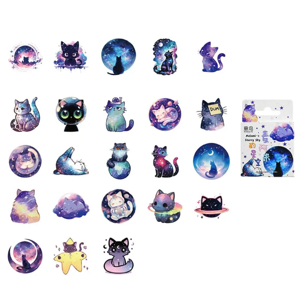 Caja de stickers - Gatitos espaciales