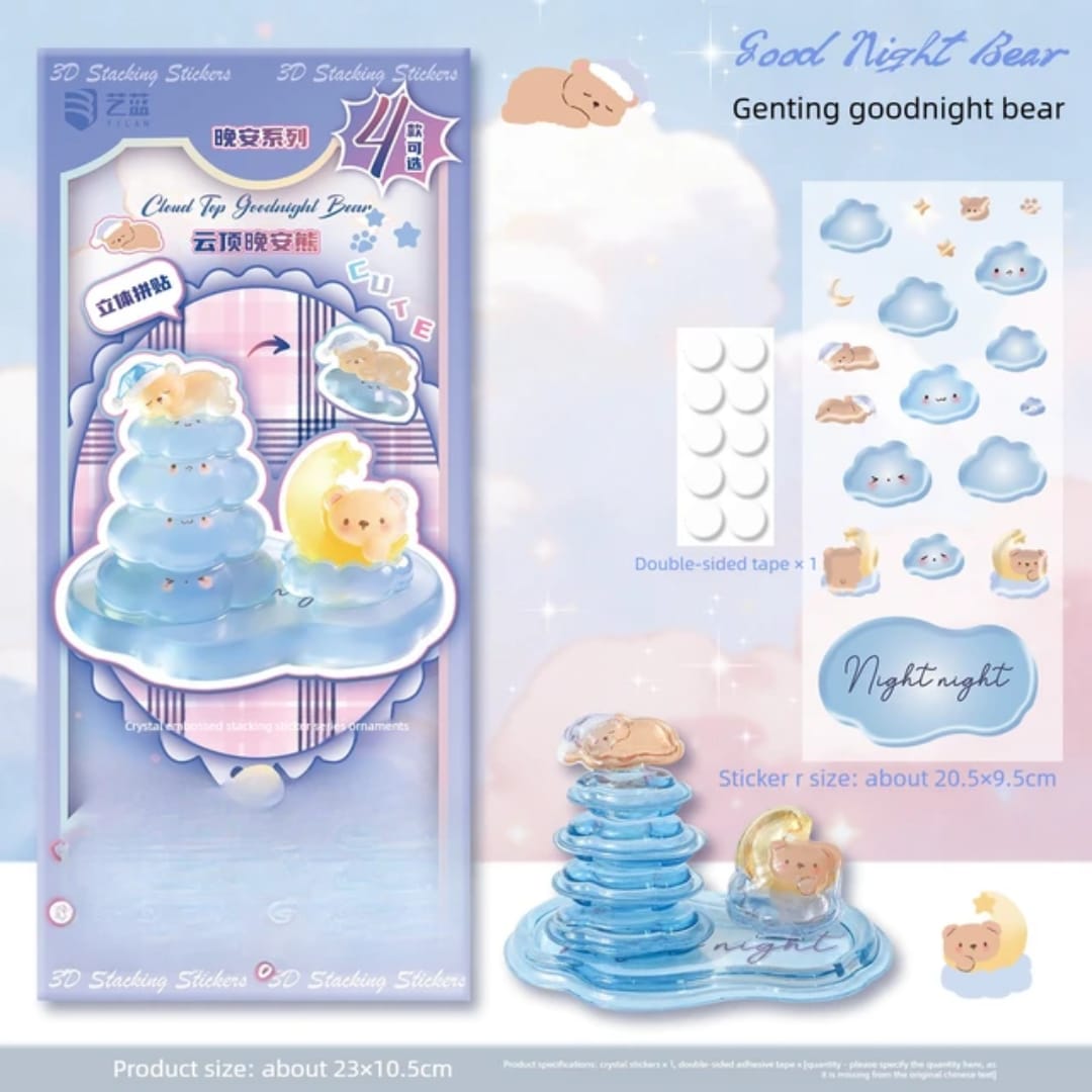Stickers armables - Nubes y oso