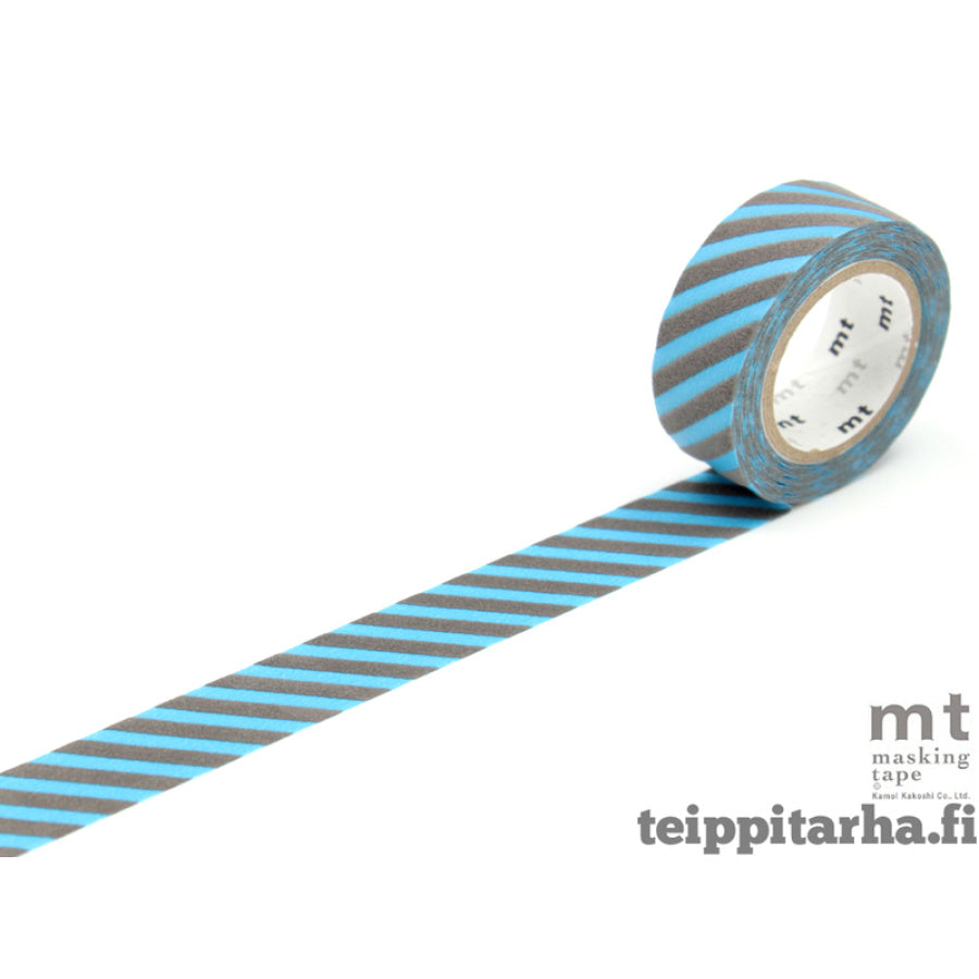 Washi Tape mt - textura terciopelo - stripe sky blue x gray