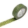 Washi Tape mt - flores blancas fondo verde