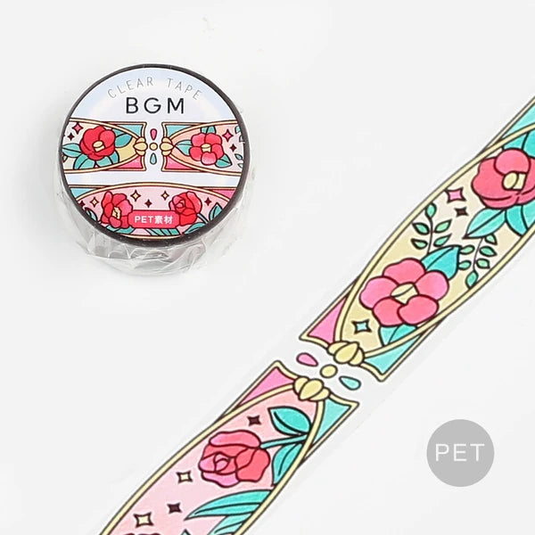 Clear tape vitrales - rosas