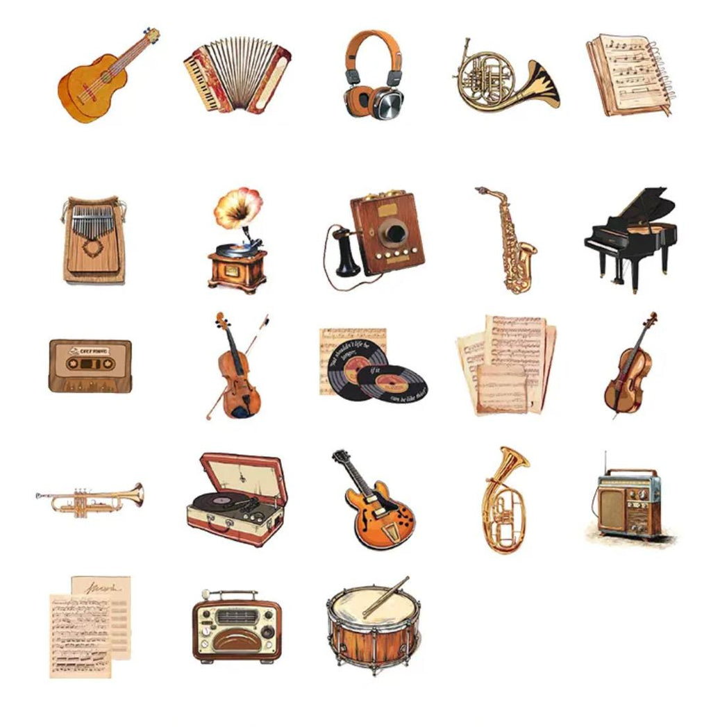 Caja de stickers instrumentos musicales