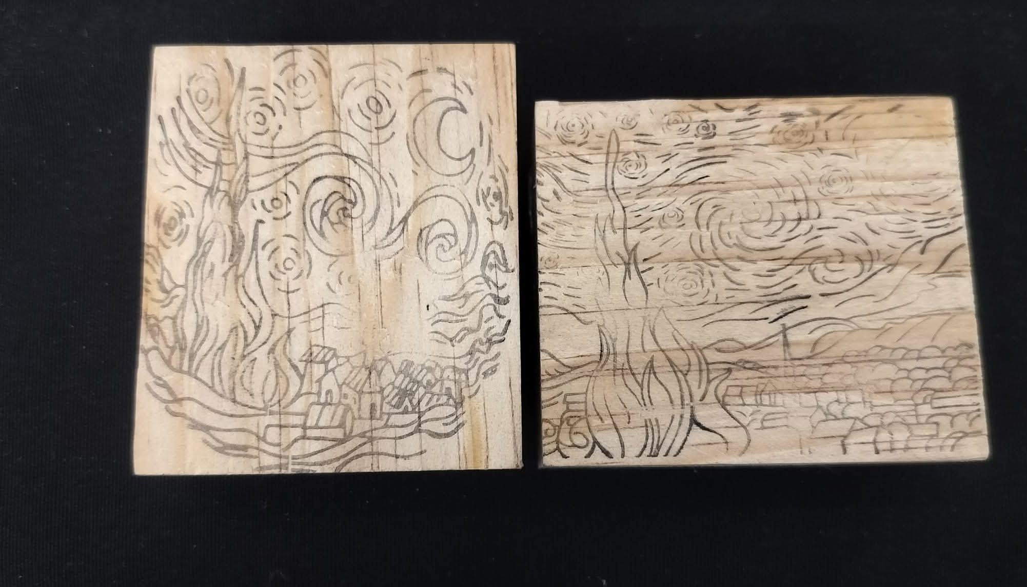 Sello de madera "Noche estrellada"