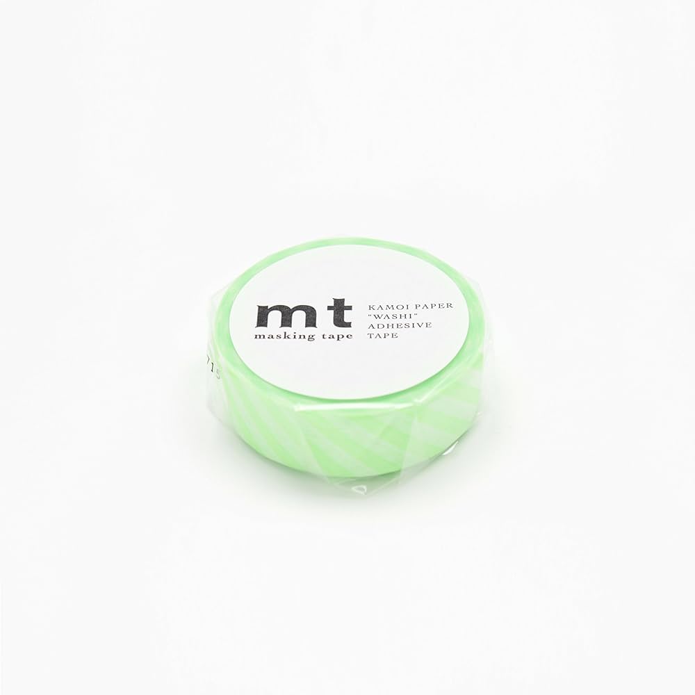 Washi Tape mt - rayas diagonales - verde fluorescente