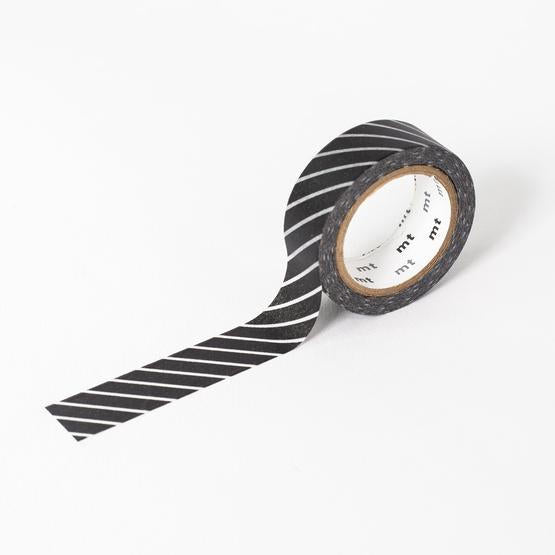 Washi Tape mt - rayas diagonales - negra