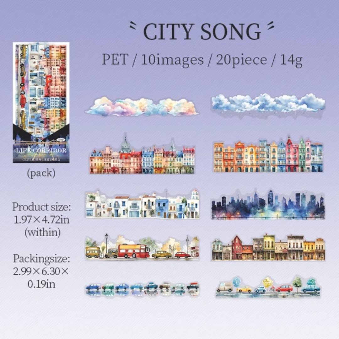 Stickers en tira - City song
