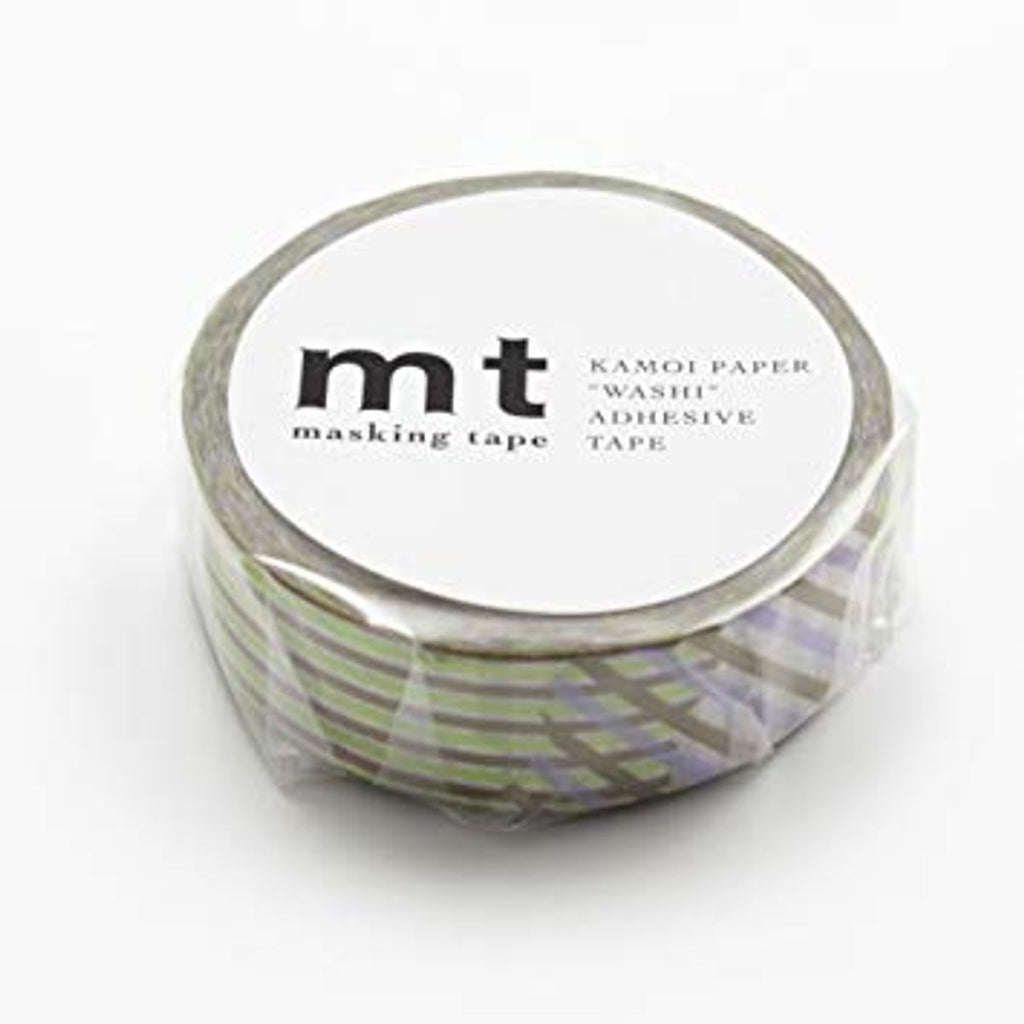 Washi Tape mt - stripe checked green