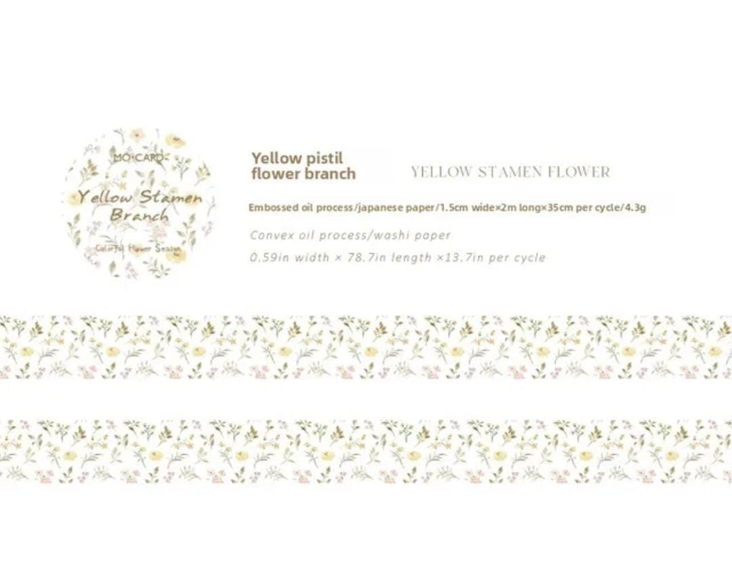 Washi Tape - Yellow stamen branch