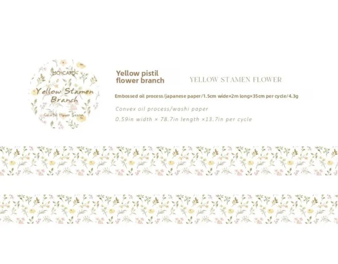 Washi Tape - Yellow stamen branch