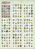 Stickers timbres postales plantas y flores