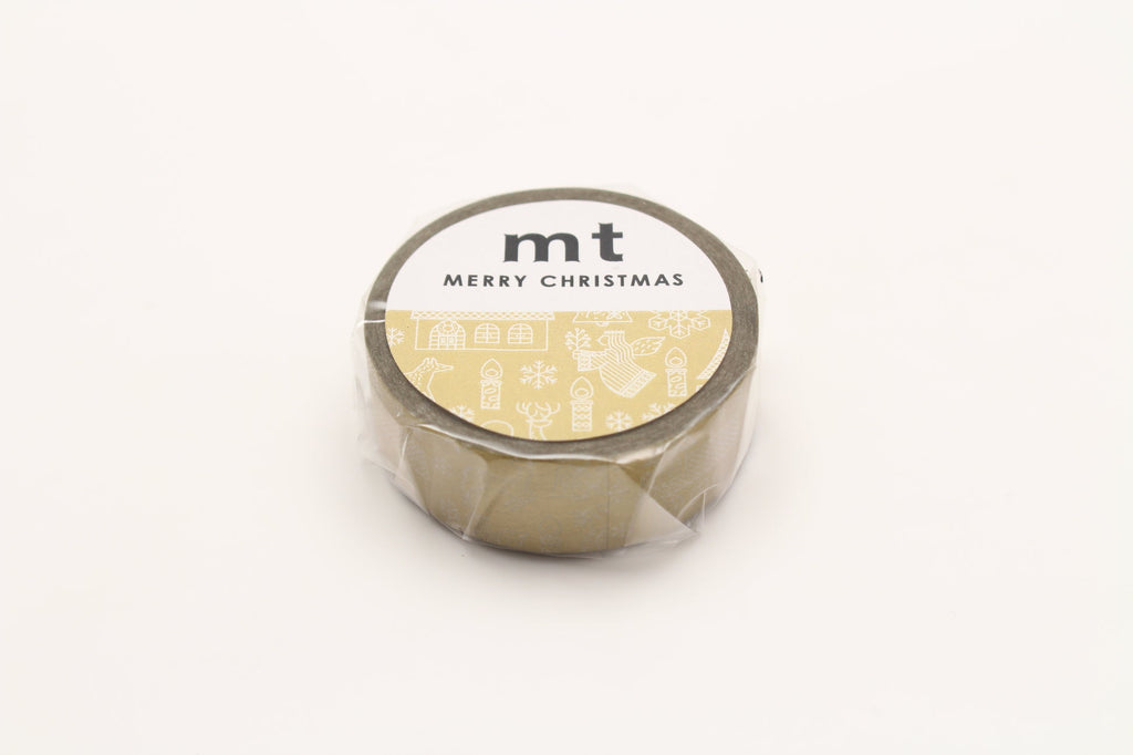 Washi Tape mt - christmas line - dorada