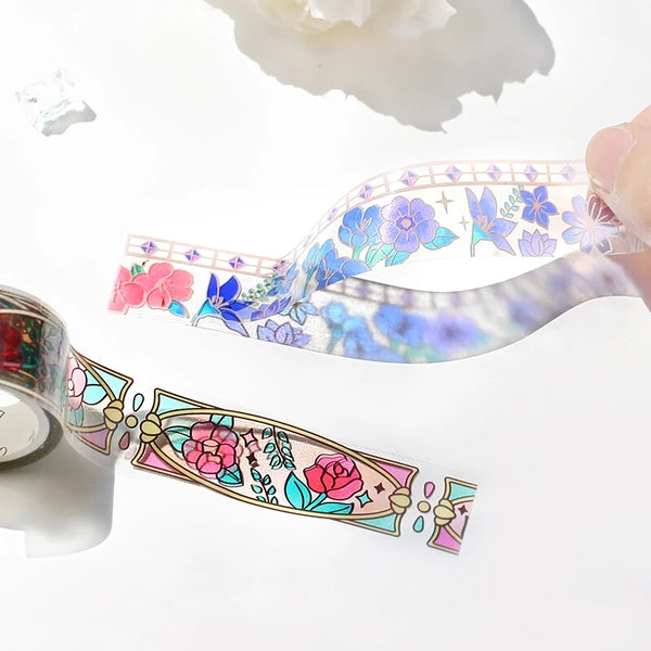 Clear tape vitrales - rosas