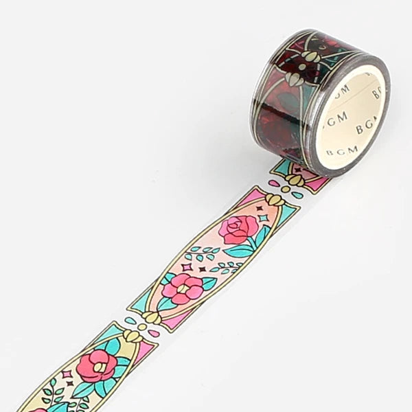 Clear tape vitrales - rosas