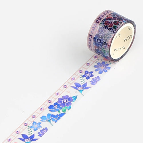Clear tape vitrales - Flores moradas