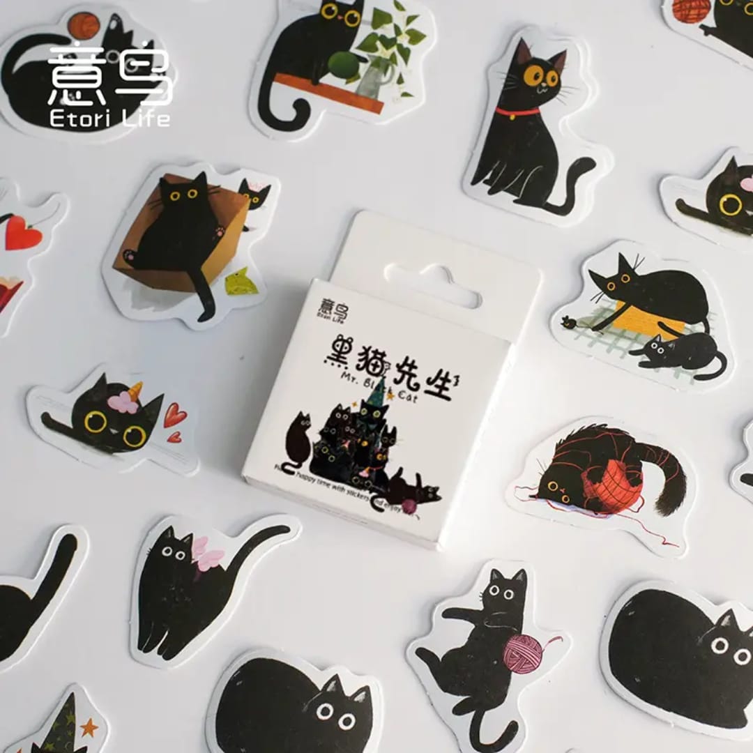 Caja de stickers - Gatos negros