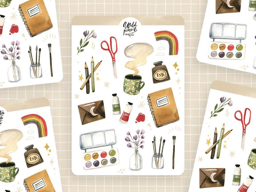Stickers Wild Pencil - materiales de arte