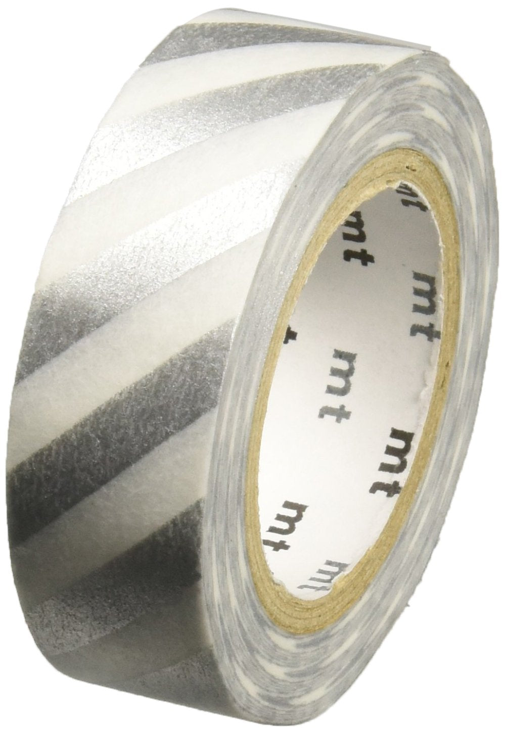 Washi Tape mt - rayas diagonales - plata
